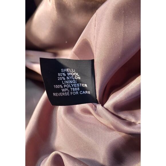 Anne Klein Women's Large Brown Wool Blend Pea Coat Old Money Heritage Timeless - Picture 6 of 7